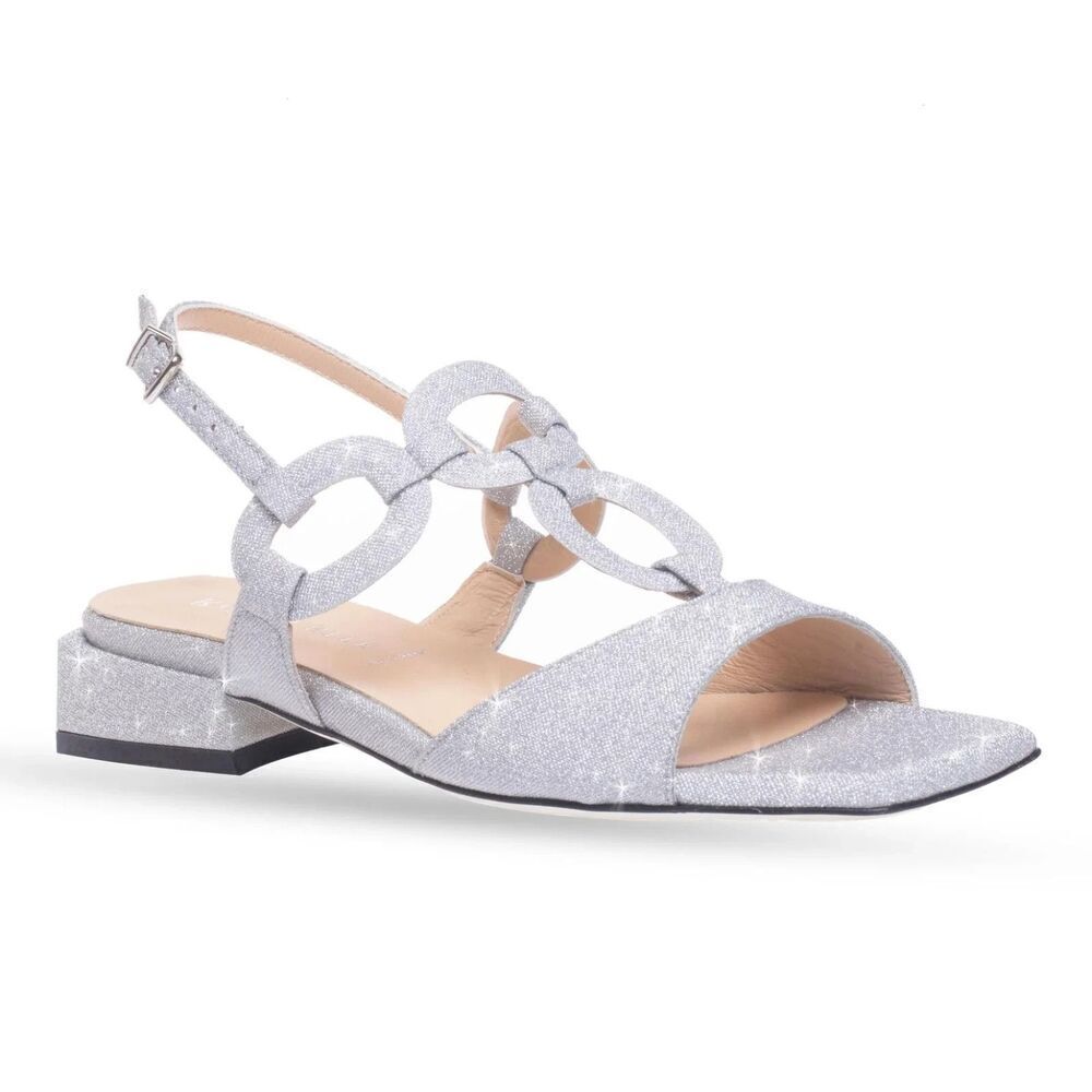 New $499 Ron White Beverly Silver Glitter Special Occasion Sandal Shoes 41 US 10